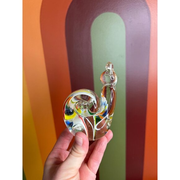 Vintage art glass paperweight snail figurine glass multicoloured - Picture 1 of 5
